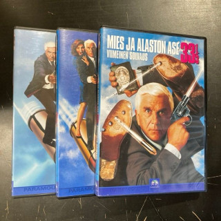 Mies ja alaston ase 1-3 3DVD (VG-M-/VG+) -komedia-